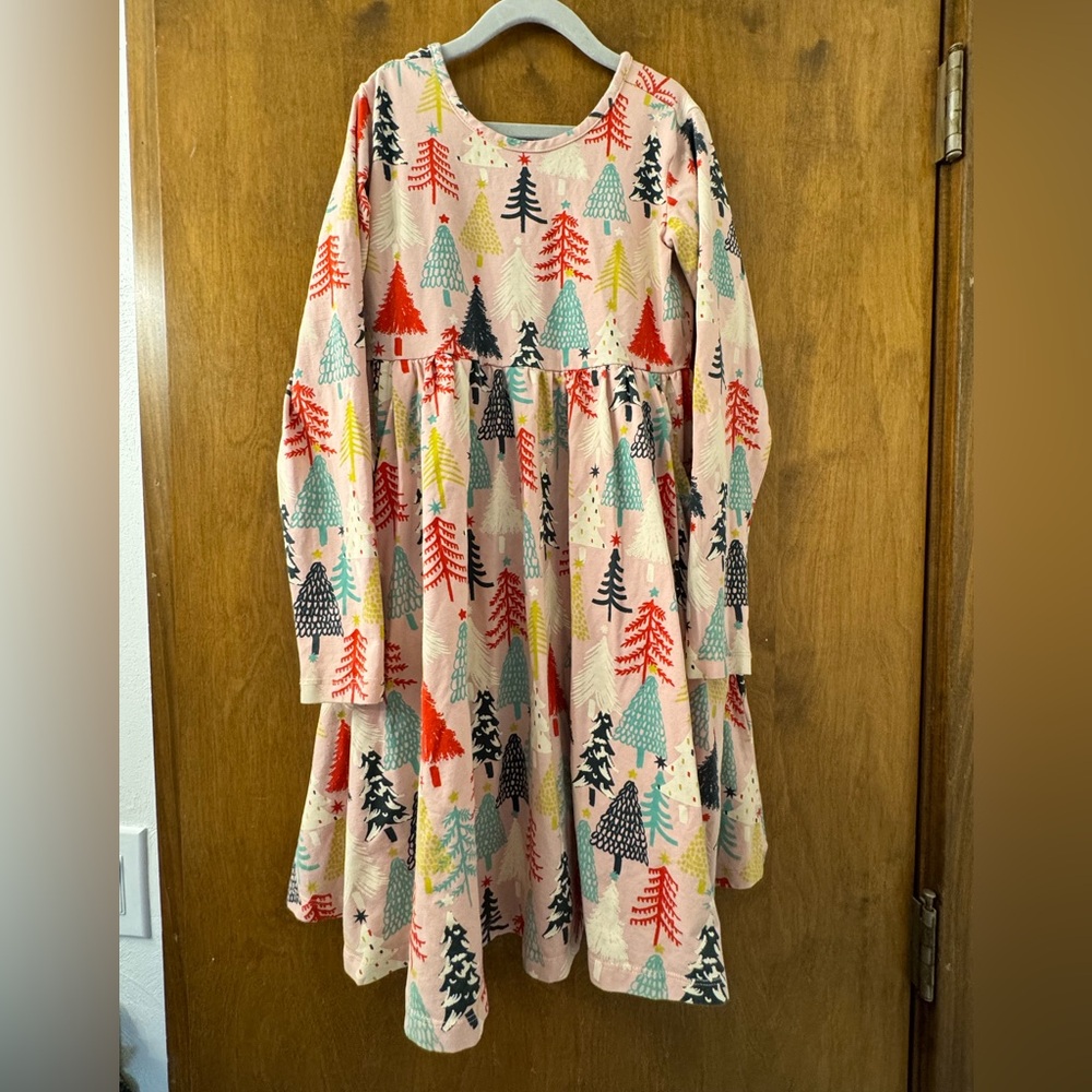Hanna Andersson Pink Dress with Colorful Tree Design